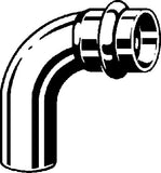 Viega ProfiPress 90 Grad Bogen, Type 2416.1, einseitig ein Pressanschluss sowie eine Einsteckverbindung