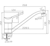 AquaSu „TILA“ Spültisch-Einhebelmischer (chrom)