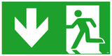 Fluchtweg Pfeil unten Nachleuchtend 300 x 150 mm Warn- Hinweis- und Verbotsschild PST-Polystyrol