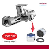 Schläfer 100018 - Neoperl Universal-Strahlregler Wasserhahn Strahlregler M28, Perlator Honeycomb M28X1, Antikalk, Mischdüse für Armaturen, Luftsprudler, Weicher Stralstrahl mit Dichtung. 1 Stück