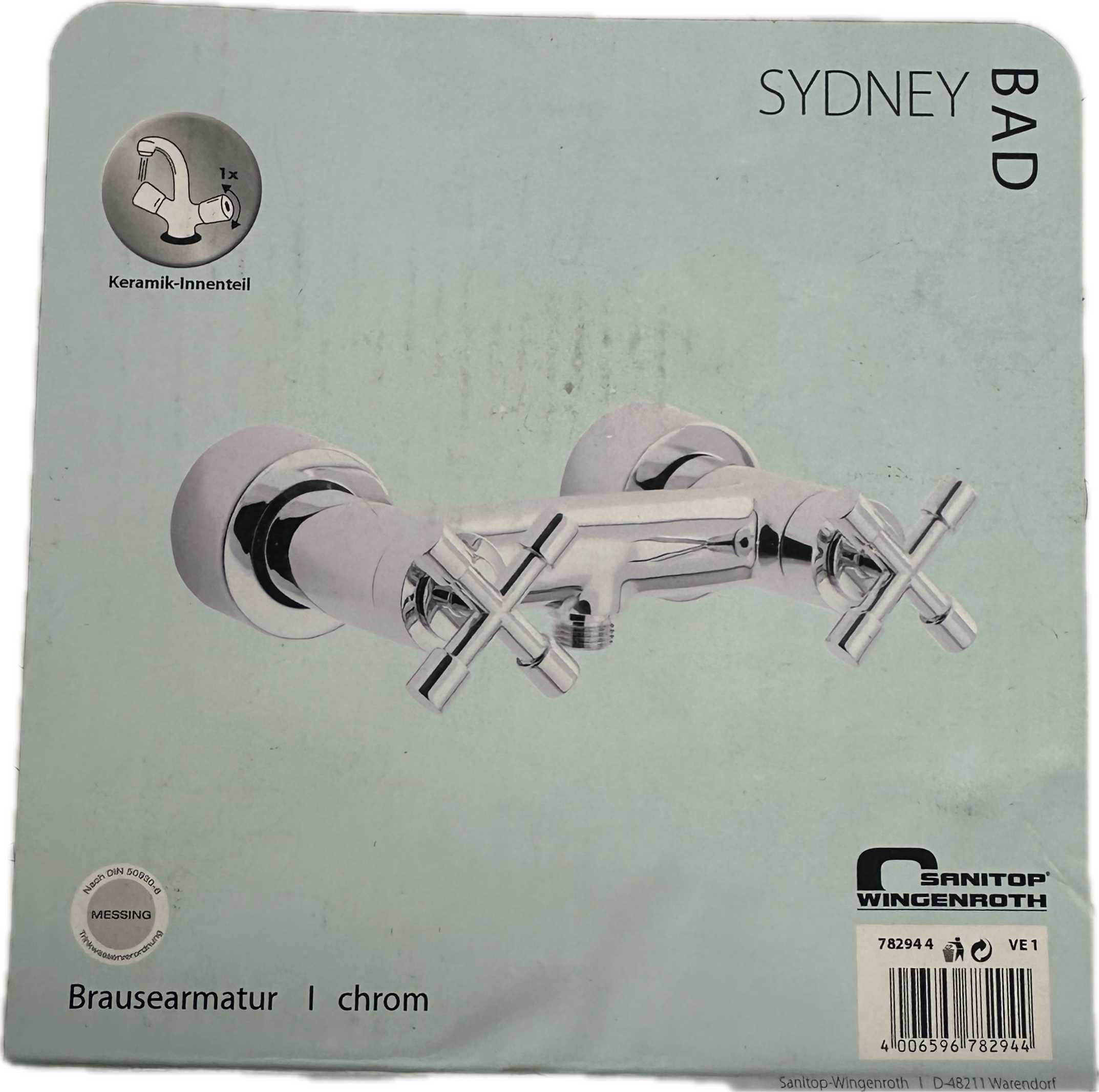 Sanitop-Wingenroth aquaSu Brausearmatur „SYDNEY“ zweigriff Kreuzgriff Chrom