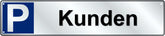 Parkplatz Reservierungsschild Kunden 110 x 520 mm Aluminuim weiß