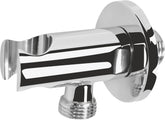 Cornat Wandanschluss - 1/2 Zoll AG - Rosette Ø 54 mm - Mit Halter für Handbrause - verchromt / Wandanschlussbogen / Brauseschlauch-Halterung / Wandhalter für Brause / Wasseranschluss / TECBW3322 Default Title