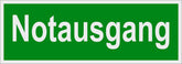 Notausgang 105 x 297 mm nachleuchtend Schild PST-Kunststoff