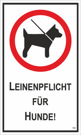 Leinenpflicht für Hunde! 150 x 250 mm Warn- Hinweis- und Verbotsschild PST-Kunststoff Default Title