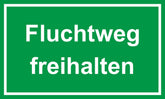 Fluchtweg freihalten 150 x 250 mm Warn- Hinweis- und Verbotsschild PST-Kunststoff