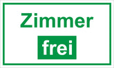 Zimmer frei - 150 x 250 mm Warn- Hinweis- und Verbotsschild PST-Kunststoff