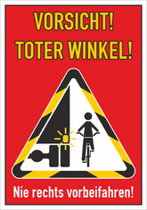 Aufkleber 'Vorsicht! - Toter Winkel!' 200 x 140 mm Default Title