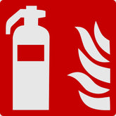 Türschild Feuerlöscher rot selbstklebend 100 x 100 mm Default Title