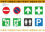 Türschild ACHTUNG Tor öffnet und schließt automatisch! selbstklebend 100 x 100 mm