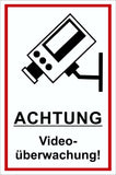 Achtung Videoüberwachung! 300 x 200 mm Warn- Hinweis- und Verbotsschild PST-Kunststoff