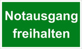 Notausgang freihalten 150 x 250 mm Warn- Hinweis- und Verbotsschild PST-Kunststoff