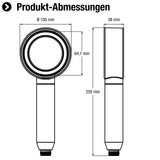 Cornat Handbrause "Leomil" – verchromt/grau – 100 mm Kopfdurchmesser