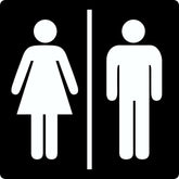 Türschild Toiletten-Schild Damen/Herren selbstklebend 100 x 100 mm Default Title