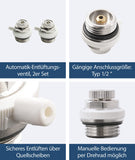 Sanitop-Wingenroth Automatik-Entlüftungsventil für Heizkörper | Automatisches Entlüftungsventil für Heizung | 2er-Set | ½-Ventil | Quellscheiben | Edelstahl und vernickeltes Messing | 27461 6, 27x26,5 mm