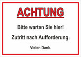 carstyling XXL Aufkleber 'Achtung - Bitte warten Sie Hier!' 210 x 140 mm