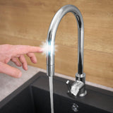 Cornat Spültisch-Einhebelarmatur "Kirna" - Mit Touch - Druckguss & Messing verchromt - Ausziehbare Schlauchbrause & 360° schwenkbarer Auslauf / Hochdruck-Armatur / Küchenarmatur / Wasserhahn / KIRT53