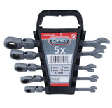 Connex Gelenkratschengabelschlüssel, 5-teilig, COXB541900 Silber