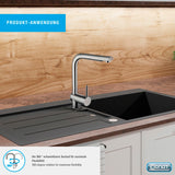 Cornat Spültisch-Einhebelarmatur "Solana" - Hochwertiger Messingkörper - verchromt - Hoher & 360° schwenkbarer Auslauf / Hochdruck-Armatur / Küchenarmatur / Wasserhahn / SOL5