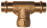 Cornat Press-T-Stück mit 2 Muffen, A 15 mm, B 1/2Zoll Innengewinde, 1 Stück, rotguss, T65311512B Default Title