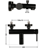 Aqua-Su "Lago 2.0" Wannenarmatur mit Stickgriff