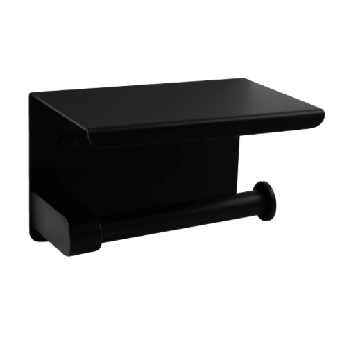 Cornat WC-Papierhalter mit Ablage 3 in 1 (schwarz)