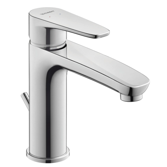 Duravit "B1 M-Size" Einhebel-Waschtischmischer 138 mm (mit Zugstangen-Ablaufgarnitur, chrom)