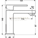 Cornat "NOIR SQUARE" Waschtisch-Einhebelmischer