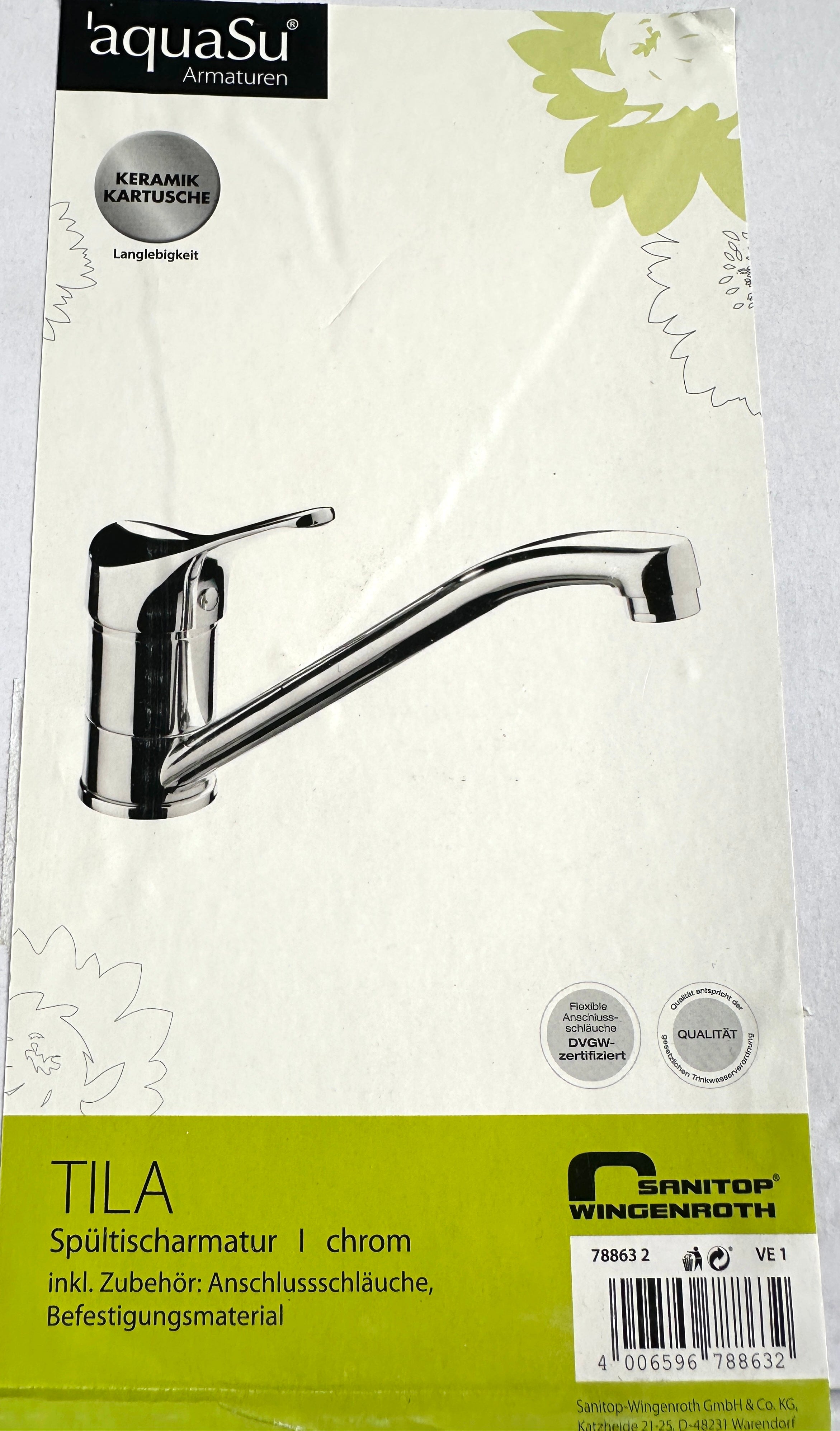 AquaSu „TILA“ Spültisch-Einhebelmischer (chrom)