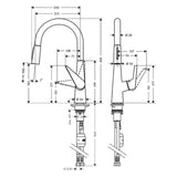 Hansgrohe "Talis M51 200 2jet" Spültisch-Einhebelmischer (herausziehbar, chrom)