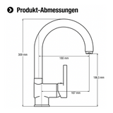Cornat "Skagen" Spültisch-Einhebelmischer (Hochdruck, hoher Auslauf, chrom)