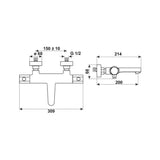 Cornat "Derval" Bade-Thermostatarmatur (chrom)