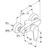 KLUDI "Pure & Solid" Brause-Einhebelmischer (chrom)