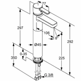 KLUDI "ZENTA" Waschtisch-Einhebelmischer mit hohem Auslauf (chrom)