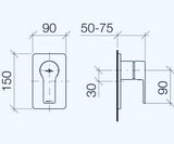 Villeroy & Boch "JUST" UP-Einhandbatterie ohne Umsteller