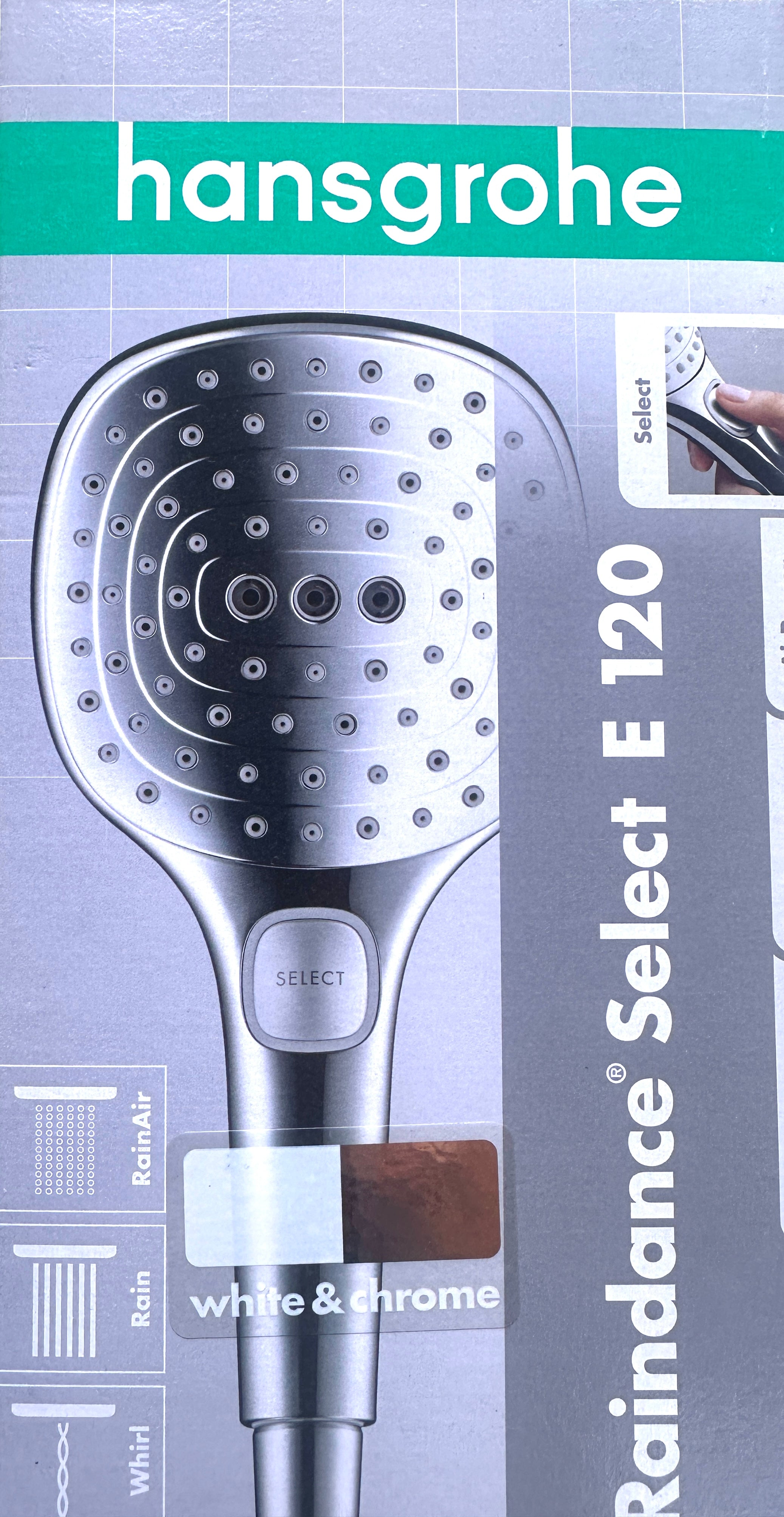 HANSGROHE Raindance Select E 120 Weiss-Chrom