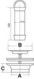 Cornat T322901 Standrohrventil, 120 mm, 1 1/2 Zoll, chrom