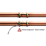 Viega ProfiPress 90 Grad Bogen, Type 2416.1, einseitig ein Pressanschluss sowie eine Einsteckverbindung