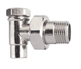 Cornat T591006 Heizkörper Verschraubung Eck absperrbar, Silber, 15mm x 1/2"
