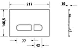 Duravit DuraSystem Betätigungsplatte A1 mechanisch für WC, 217x146,5 mm, Kunststoff, WD5001011000, Farbe: Weiß