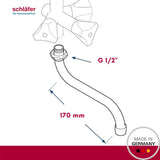 Schläfer 400610 Universal S-Auslauf für Elektro-Übertischgeräte, Heißwassergeräte | 170 mm x 1/2 Zoll | Rohrdurchmesser: Ø 14 mm | Messing Verchromt | Schwenkbarer S-Rohrauslauf