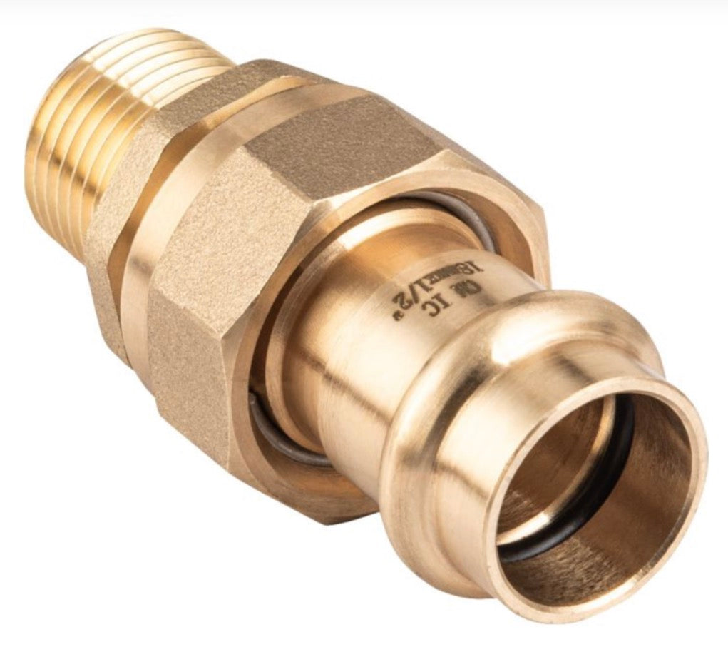 CORNAT T65801812B – Pressfitting Verschraubung Rotguss blank, Ø18 mm × 1/2″