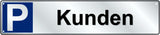 Parkplatz Reservierungsschild Kunden 110 x 520 mm Aluminuim weiß