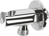 Cornat Wandanschluss - 1/2 Zoll AG - Rosette Ø 54 mm - Mit Halter für Handbrause - verchromt / Wandanschlussbogen / Brauseschlauch-Halterung / Wandhalter für Brause / Wasseranschluss / TECBW3322