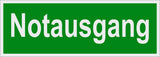 Notausgang 105 x 297 mm nachleuchtend Schild PST-Kunststoff