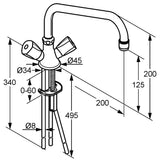 Kludi Spueltisch-Einlochbatterie Standard mit Terral Griffen Kunststoff, verchromt, 319210515