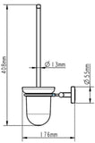 LENZ „SIENA“ WC-Bürstenset (Schrauben, chrom)   