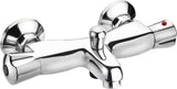 CON:P Brause-Thermostatarmatur "Lao" - Hochwertiger Messingkörper - verchromt - 1/2 Zoll Brauseabgang / Duscharmatur zur Aufputz-Montage / Brausethermostat / SA326