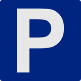 Türschild Parkplatz-P selbstklebend 100 x 100 mm