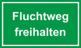 Fluchtweg freihalten 150 x 250 mm Warn- Hinweis- und Verbotsschild PST-Kunststoff
